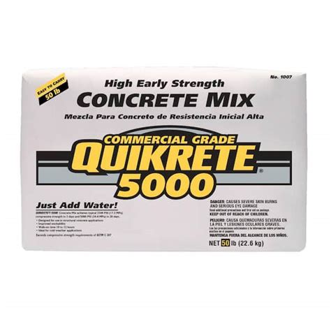 Quikrete 50 Lbs 5000 Psi Concrete Mix 100750 The Home Depot