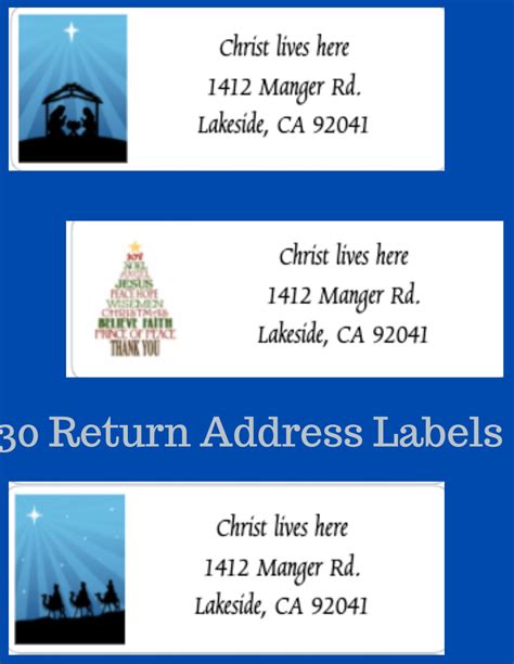 Christian Christmas Return Address Labels Etsy