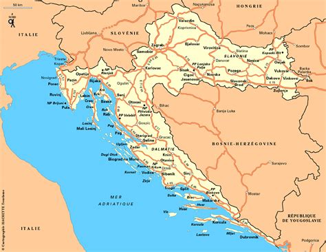 Carte Croatie Routiere