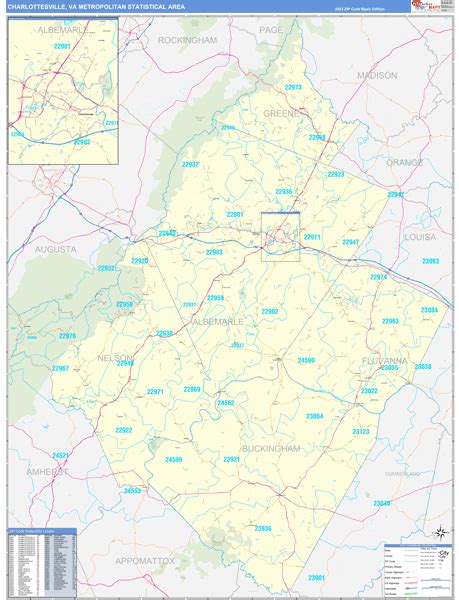 Charlottesville Zip Code Map Map Vector