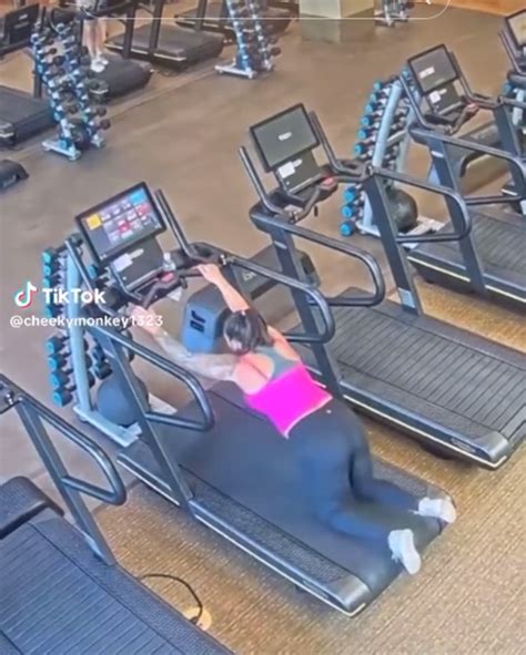 woman loses her pants on the treadmill