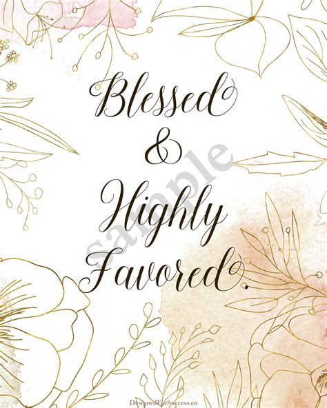 Blessed And Highly Favored Printable Designed For Success
