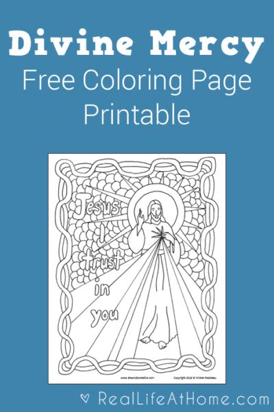 Divine Mercy Coloring Page Free Printable Real Life At Home