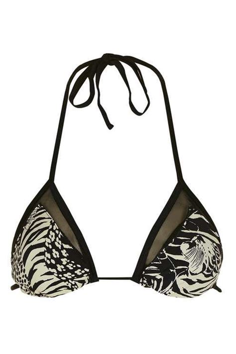 Tiger Print Mesh Bikini Top Swimwear And Beachwear Clothing Mesh