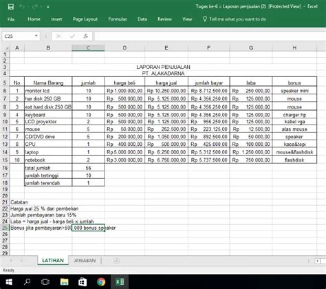Detail Contoh Tabel Penjualan Barang Excel Koleksi Nomer