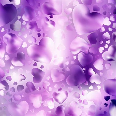 Abstract Romantic Purple Hearts Background