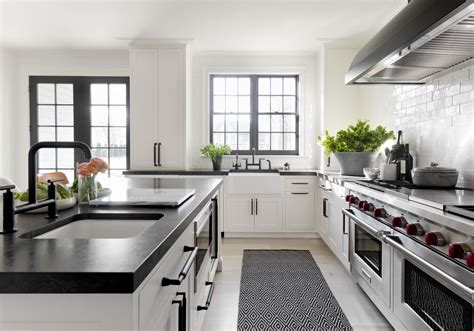 Black kitchen faucets come with the same conveniences and varieties that ordinary standard kitchen faucets possess. Black countertops, black window trim, white cabinets ...
