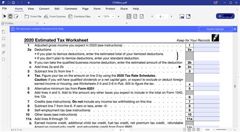 Irs Form 1040 Es Pdfelement To The Rescue