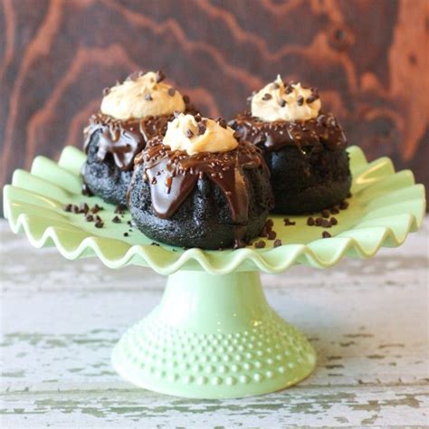 Dark Chocolate Baby Bundt Cakes With Chocolate Ganache And Caramel