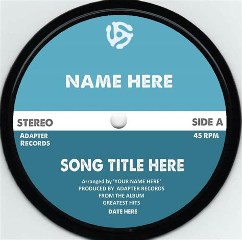 Real Vinyl Record Personalised Label 45rpm By Vinyl Village