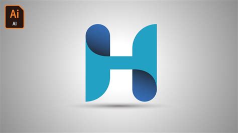 Letter H Logo Design Illustrator Youtube