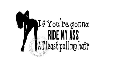 if you re gonna ride my ass at least pull my hair car etsy