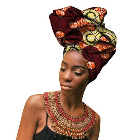 Womens African Headwear Cotton Ankara Fabric Head Wrap Scarf Turban