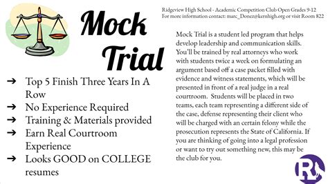 Mock Trial Mock Trial Ridgeview High School