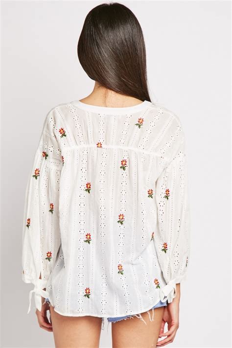 Embroidered Cotton Blouse Just 7