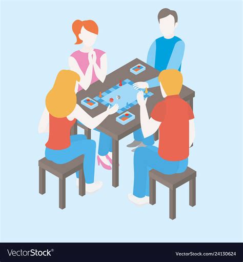 People Playing A Board Game With Cards Royalty Free Vector