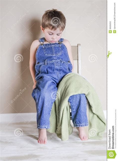 Sad Little Boy Stock Image Image Of Coveralls Male