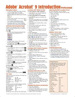Adobe Acrobat Quick Reference Guide Cheat Sheet Of Instructions Tips Shortcuts Laminated