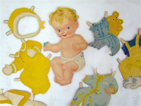 Vintage Baby Paper Doll With Outfits By Vintagepolkadotcom On Etsy