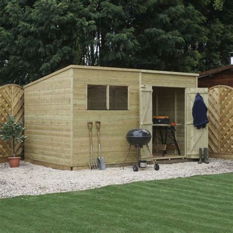 Mercia Pressure Treated Garden Shed Wooden 12 X 8 Buy Online At Qd
