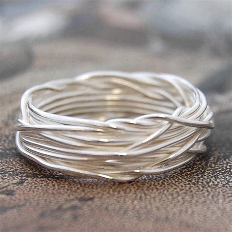 Sterling Silver Interwoven Wire Ring By Otis Jaxon