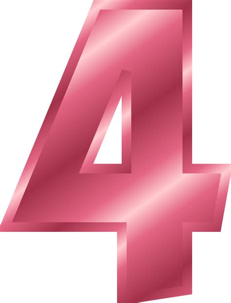 Pink Number 4 Clipart Clip Art Library
