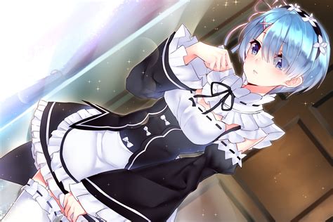 Wallpaper Anime Girl Blue Hair Maid Costume Resolution1920x1280 Wallpx