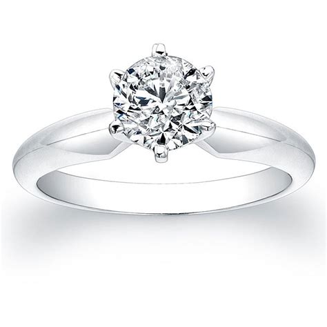 Shop 14k White Gold 1ct Tdw Certified Diamond Solitaire Engagement Ring