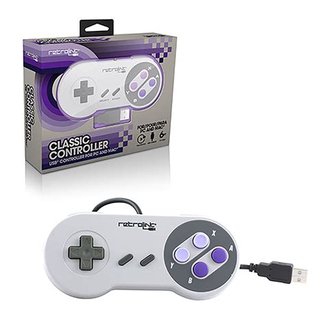 Retrolink Usb Wired Snes Super Nintendo Classic Style Controller For Pc