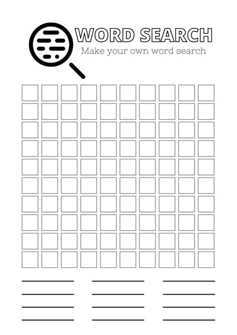 Make Your Own Word Search Printable Activity Printable Activities