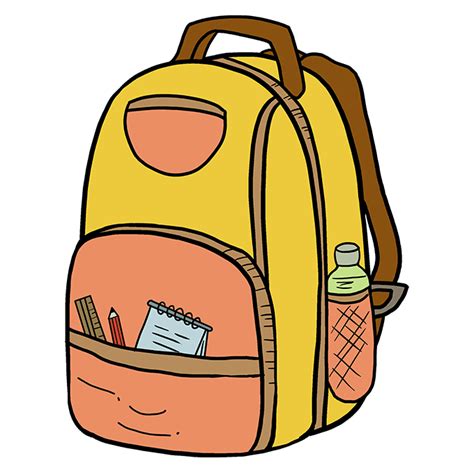 How To Draw A Backpack Really Easy Drawing Tutorial