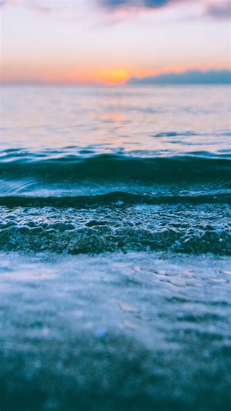 Beach Ocean Blue Water Waves Iphone Wallpaper Iphone