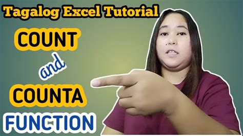 Tagalog Excel Tutorial On How To Do The Count And Counta Function Or