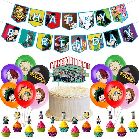 Buy My Hero Academia Birthday Decorations Mha Cake Decorations Supplies