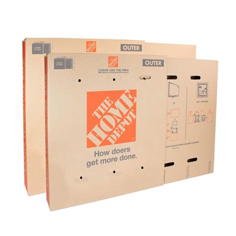 The Home Depot Heavy Duty Large Adjustable Tv And Picture Moving Box