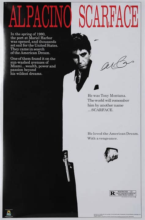 Scarface Autographed By Al Pacino The Signature Library