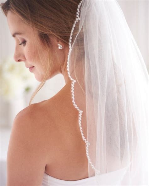 Scallop Edge Beaded Veil Beaded Wedding Veil Scalloped Edge Veil Scalloped Edge Beaded