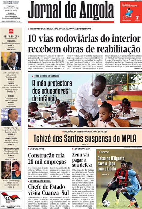 Jornal De Angola Quinta 21 De Novembro De 2019