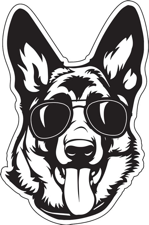 Wickedgoodz German Shepherd Decal Sunglasses Dog Breed