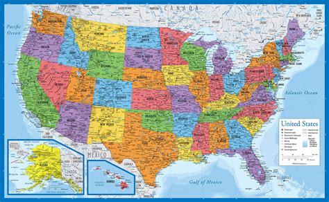 Usa United States Map Wall Chart Poster Gloss Laminated X Cms My Xxx