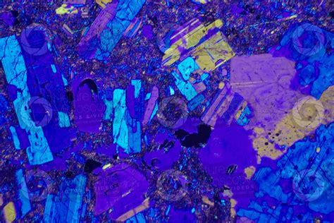 Conglomerate Thin Section In Cross Polarized Light With Lambda Filter