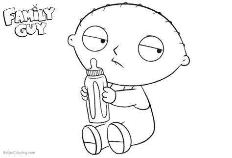 Explore 623989 free printable coloring pages for your kids and adults. Family Guy Coloring Pages Baby Stewie Drink Milk - Free ...