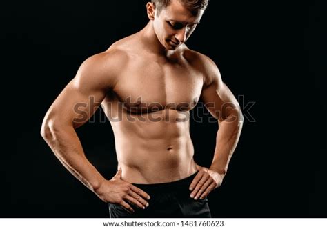 Sexy Muscular Bodybuilder Hands On Hips Stock Photo Shutterstock