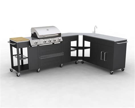 Meubles de cuisine extérieure en inox sur toulouse les beaux jours sont enfin là et avec eux l'envie de profiter de l'extérieur de sa maison. BARBECUE GAZ INOX / MEUBLE CUISINE d'angle modulable
