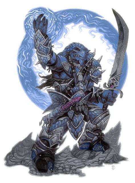 Blue Dragonborn Warlock Dungeons And Dragons Art Fantasy Artwork