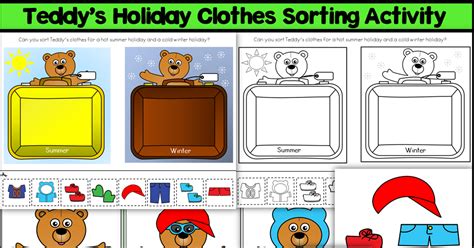 Teddys Holiday Clothes Sorting Activiies Teaching Resources