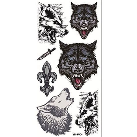 Wonbeauty With Fashionable Design Tempoary Tattoos Ferocious Wolfs Fake