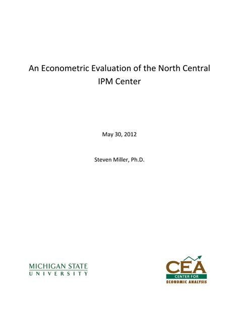 Pdf An Econometric Evaluation Of The North Central Ipm Center