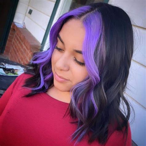 Purple Black Hair Purple Hair Streaks Black Hair With Highlights