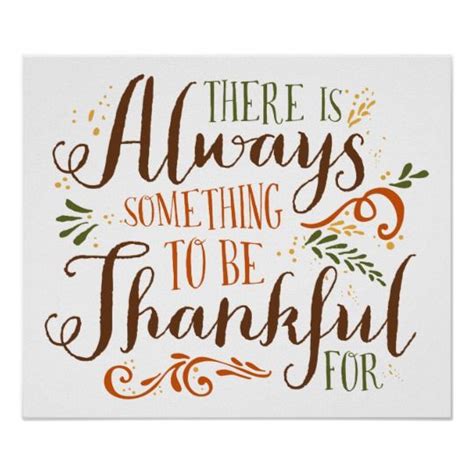 Be Thankful Whimsical Script Thanksgiving Poster